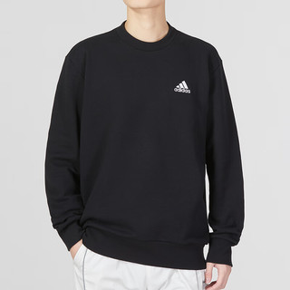 阿迪达斯 （adidas） 旗店男装 运动服户外休闲舒适跑步圆领卫衣套头衫 IC9329/棉质亲肤/新到货 M(175/96A)