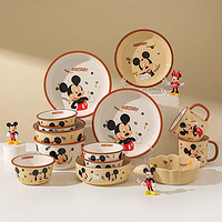 KAWASIMAYA 川岛屋 迪士尼米奇餐具卡通陶瓷碗家用儿童可爱米饭碗汤碗面碗盘子4.5英寸描边