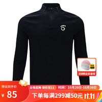 马孔多(macondo)男女半开拉链长袖t恤2代 户外马拉松训练跑步运动上衣 吸湿速干 黑色-男款 2XL