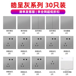 Schneider Electric 施耐德电气 皓呈系列薄雾灰 开关插座面板套装 30只装