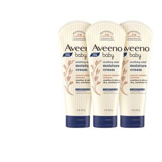 Aveeno 艾惟诺 艾维诺）婴儿润肤霜227g*3支儿童补水宝宝保湿深蓝