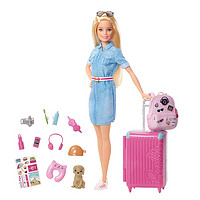 BARBIE 芭比泳装 芭比(Barbie) 女孩礼物过家家玩具娃娃玩具小公主洋娃娃换装娃娃-芭比娃娃旅行中的芭比FWV25
