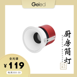 GELED 记忆点嵌入式防尘防水筒灯射灯浴室厕所卫生间防雾镜前厨房