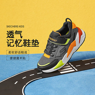 SKECHERS 斯凯奇 男中大童|透气休闲跑步鞋男童鞋魔术贴运动鞋秋季