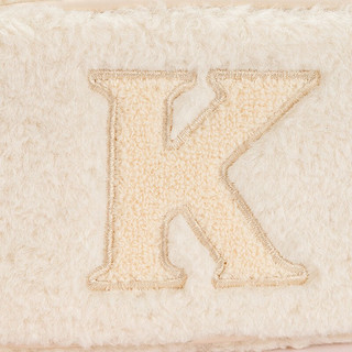 卡帕（Kappa）斜挎包女冬羊羔绒单肩包潮流K字腋下包小方包K0D88BX10 韩国白-012 J