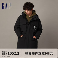 Gap 盖璞 男士LOGO时尚连帽长款羽绒服 836119
