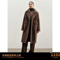 太平鸟女装 太平鸟大师系列驼绒大衣女2023冬装泰迪熊大衣羊毛冬季外套女 驼色 XS