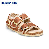 BIRKENSTOCK软木拖鞋舒适百搭女款毛毛鞋Milano Shearling系列 棕色窄版1025455 35