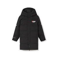 探路者（TOREAD） 儿童羽绒服男女中大童装冬季防风加长款外套大衣潮 黑色120