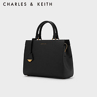 CHARLES & KEITH 冬季CK2-50160152时尚通勤手提单肩凯莉包女 Black黑色 L