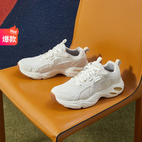 SKECHERS 斯凯奇 老爹鞋男休闲鞋减震防滑耐磨运动鞋时尚轻便舒适熊猫鞋 894073-WTGD 白色/金色 41
