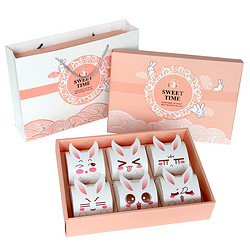 DOLO 德立 玉兔包装礼品盒套装 6粒粉色表情兔中秋月饼蛋黄酥手提送礼包装盒