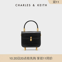 CHARLES & KEITH CHARLES&KEITH;金属扣饰翻盖单肩斜挎包包女包CK2-50701243