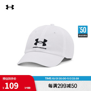 安德玛 UNDERARMOUR）春夏Favorite女子训练运动帽1369790 白色100 均码