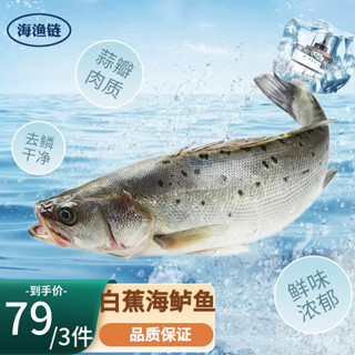 海渔链 白蕉海鲈鱼净重430-480g/条 三去白蕉鲈鱼生鲜