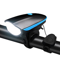 PLUS会员：HELING 核领 自行车灯前灯夜骑充电强光手电筒骑行装备配件喇叭儿童山地车车灯