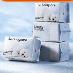 babycare 小熊巾干湿两用洗脸巾80抽*4包加厚擦脸非棉柔巾非湿巾