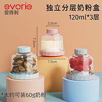 evorie 爱得利 奶粉盒便携外出多隔层辅食零食储存格婴儿奶粉分装盒