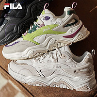 FILA 斐乐 山丘鞋老爹鞋女鞋复古运动鞋厚底鞋春夏透气网面休闲鞋