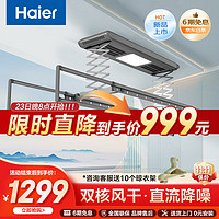 Haier 海尔 电动晾衣架阳台自动升降隐形嵌入隐藏式智能晾衣机全金属晒衣架 110QFH 玉墨银