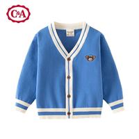 在研 C＆A儿童毛衣外套2023秋季新款男童毛线开衫女小童V领刺绣韩版童装 米色 90cm