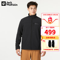 Jack Wolfskin狼爪软壳夹克男户外防风运动内里抓绒厚款夹克5032061 5032061-6000/黑色 L 180/100A