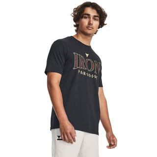 安德玛 UNDERARMOUR）秋冬Project Rock强森男子训练运动短袖T恤1379837 黑色001 L