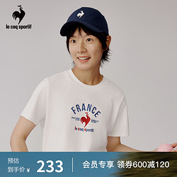 le coq sportif 乐卡克 法国公鸡2023秋季新款女子百搭耐穿圆领短袖T恤CL-0161233