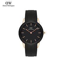 Daniel Wellington 100米防水 DW小黑胶手表男士40mm商务休闲男表