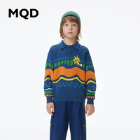 马骑顿 MQD童装男童毛衣针织衫彩虹提花上衣 藏蓝 130