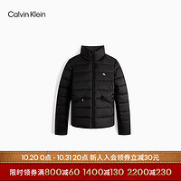 卡尔文·克莱恩 Calvin Klein 秋冬女士休闲通勤弹力提花织带夹棉外套ZW01572 BEH-太空黑 XS