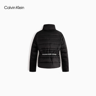 卡尔文·克莱恩 Calvin Klein 秋冬女士休闲通勤弹力提花织带夹棉外套ZW01572 BEH-太空黑 XS