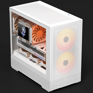aigo 爱国者 星璨 岫 白色 游戏电脑台式主机箱 支持背插主板 M-ATX主板/顶部360水冷
