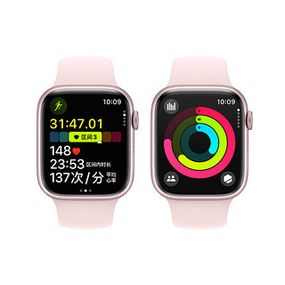 Watch Series 9 智能手表45毫米粉色铝金属表壳 亮粉色运动型表带M/LMR9H3CH/A
