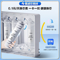 Haier 海尔 净水器家用800G大通量自来水过滤器 矿物质不插电无废水HU612厨房直滤饮净水机 HU612-4旗舰款