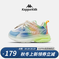 Kappa 卡帕 儿童鞋老爹鞋女童2023秋季新款软底防滑女孩运动休闲鞋 绿色|单鞋|四 29 18.817.8