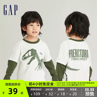 Gap 盖璞 2023新款纯棉假两件长袖T恤773839