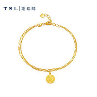 PLUS会员：TSL 谢瑞麟 圆牌黄金手链 YS593 3.15g