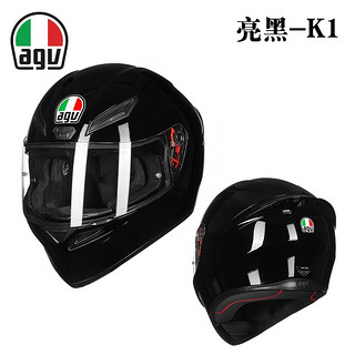 AGV K1S摩托车头盔男全盔K1酷四季K5大尾翼女骑行agvk1亚黑亮黑 K1S 亮黑（联系客服活动价） M（56-58头围）