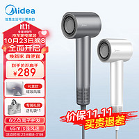 Midea 美的 高速马达吹风机家用吹风筒大功率/高浓度负离子护发/大风力速干/低噪/送礼盒FG2-钛金灰