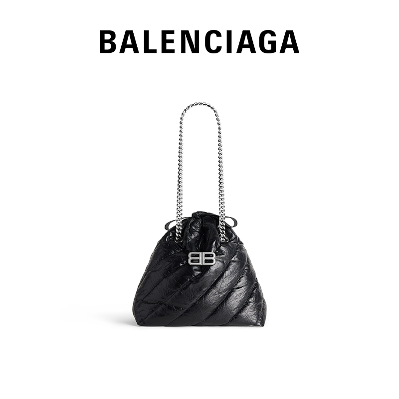 BALENCIAGA 巴黎世家 女士牛皮革斜挎包 742942210J01000 黑色 小号