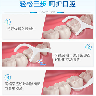 宜齿洁 牙线细线750支一次性便携盒剔牙家庭装大包装牙线棒超细