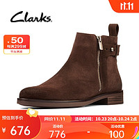 Clarks 其乐 女鞋秋冬经典时尚切尔西靴柔软搭扣短靴时装靴女