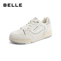 BeLLE 百丽 黑色板鞋女秋季新款女鞋商场同款真皮休闲运动鞋3F421CM2
