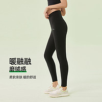 LI-NING 李宁 打底裤女紧身显瘦加绒鲨鱼裤高腰提臀收腹健身瑜伽运动裤