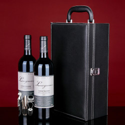 lawgrams春节送礼红酒双支礼盒装法多克炫银赤霞珠葡萄酒整箱干红2支