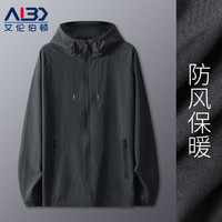 艾伦伯顿(Alen Botun) 运动风衣外套男春季休闲连帽工装夹克春秋防风速干宽松跑步服饰 工装版-黑色 2XL