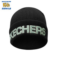 Skechers斯凯奇男女童针织帽商场同款2023休闲时尚青少年帽子L423K002 碳黑/0018 均码