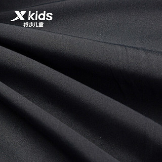 特步童装儿童运动羽绒服幼小童男童保暖休闲羽绒服 正黑色 100cm