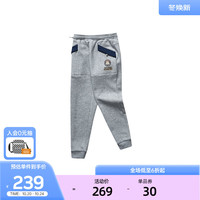 SKECHERS 斯凯奇 男童运动裤加绒防寒保温长裤秋冬季柔软宝宝裤子L423B012 花灰色/00RP 100